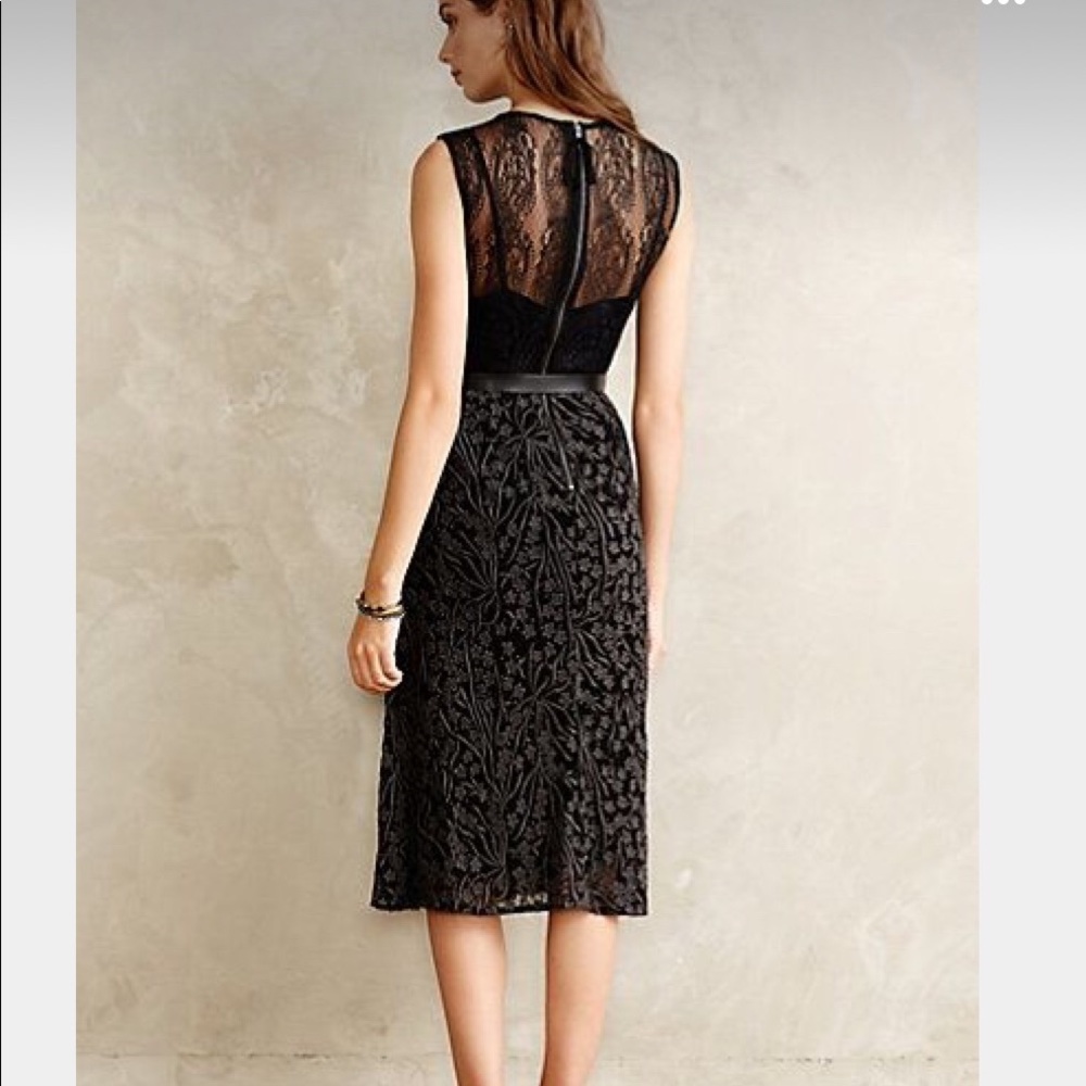 Tracy Reese black Anthropologie dress midi Sz 12